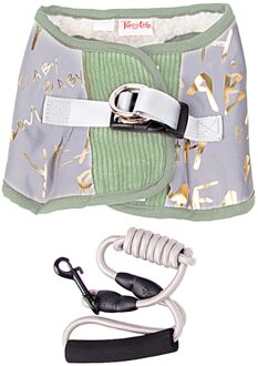 Hond Borstband Hond Harnas Huisdieren Accessoires Lam Fluwelen Gewatteerde Huisdier Borst Harnas Reflecterende Veiligheid Touw Voor Lopen Honden leger groen / S