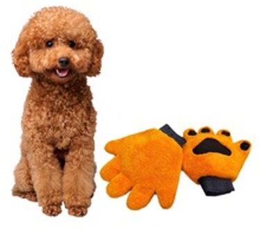 Hond Borstel Huisdier Efficiënte Haar Remover Kat Handschoenen Coral Fluwelen Bad Trim Groomer Mitt Vijf Vinger