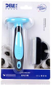 Hond Borstel Pet Grooming Tool Ontharen Kam Voor Honden Katten Borstel Afneembare Haar Verlies Trimmen blauw / M