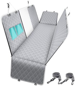 Hond Carrier Car Back Seat Cover 100% Waterdicht Pet Kat Reizen Mat Mesh Opvouwbare Hangmat Kussen Protector Met Ritsvak grijs