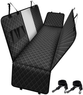 Hond Carrier Car Back Seat Cover 100% Waterdicht Pet Kat Reizen Mat Mesh Opvouwbare Hangmat Kussen Protector Met Ritsvak zwart