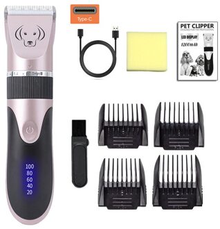 Hond Clipper Elektrische Pet Clipper Hond Oplaadbare Cordless Grooming Scheerapparaat Trimmer Low Noise Kapsel Tool Pet Kat Tondeuse JKLY001