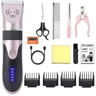 Hond Clipper Elektrische Pet Clipper Hond Oplaadbare Cordless Grooming Scheerapparaat Trimmer Low Noise Kapsel Tool Pet Kat Tondeuse JKLY004