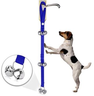 Hond Deurbellen voor Hond Training En Inbraak Clicker Deurbel Puppy honden trein deur bell leash blauw