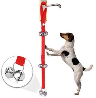 Hond Deurbellen voor Hond Training En Inbraak Clicker Deurbel Puppy honden trein deur bell leash rood