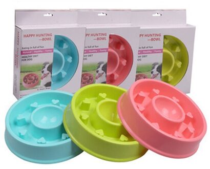 Hond Feeding Bowls Puppy Slow Down Eten Feeder Schotel Kom Voorkomen Obesitas Honden Benodigdheden A / roze 1stk