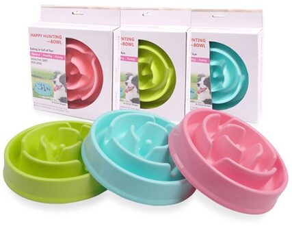 Hond Feeding Bowls Puppy Slow Down Eten Feeder Schotel Kom Voorkomen Obesitas Honden Benodigdheden C / roze 1stk
