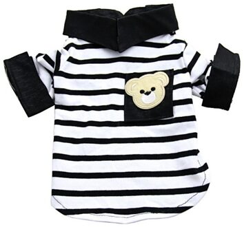 Hond Gestreepte shirt Zomer Pet Kleding Comfortabele Katoen Hond Kleren Zwarte en Witte Strepen Kleine Huisdier t-shirt