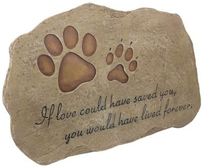 Hond Grafsteen Poot Afdrukken Huisdier Herinnering Memorial Stone Plaque Tuin Steen