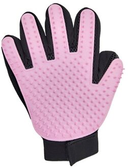 Hond Grooming Borstel Dubbele Kanten Handschoen Schoon Bad Massage Puppy Kat Haar Kammen Deshedding Tool Voor Grote Honden Huisdier levert Beige