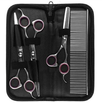 Hond Grooming Schaar Kits Gebogen Schaar Set Perfect Voor Pet Grooming Gebogen Tesoura Puppy Kat Haar Dunner Scharen Kammen 30