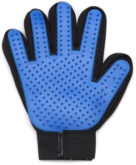 Hond Grooming Siliconen Katten Handschoen Borstel Kam Deshedding Haar Handschoenen Honden Bad Schoonmaakproducten Huisdier Kammen Pet Producten blauw rechtsaf hand