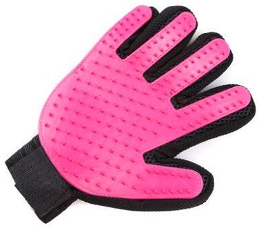 Hond Haar Remover Handschoenen Kam Zachte Siliconen Katten Bad Leverancier Grooming Reinigingsborstel Zachte Efficiënte Massage Huisdieren Product roos / links hand