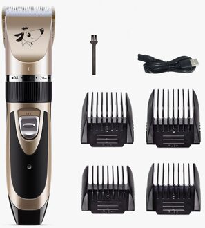 Hond Haar Trimmer Dog Grooming Pet Metalen Professionele Tondeuse Elektrische Draadloze Haar Grooming Thuis Huisdier Kapsel #35 gouden