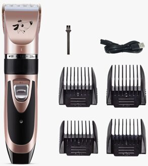 Hond Haar Trimmer Dog Grooming Pet Metalen Professionele Tondeuse Elektrische Draadloze Haar Grooming Thuis Huisdier Kapsel #35 roos goud