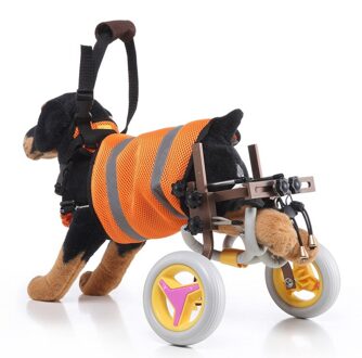 Hond Herstel Producten Huisdier Rolstoel Voor Gehandicapten Achterpoten Kleine Hond Kat/Doggie/Puppy Walk Rvs Hond rolstoel oranje