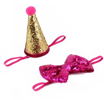 Hond Hoed Pet Das Verjaardagsfeestje Decoratieve Kostuum Hond Accessoires Voor Kleine Honden Beste Voor Hond Comfortabele roos rood