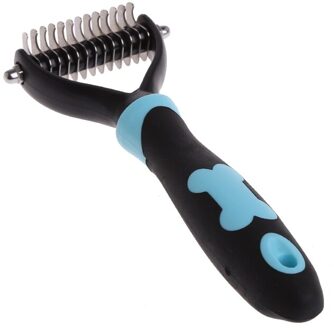 Hond Huisdier Borstel Dematting Grooming Deshedding Tool Trimmer Kam Rake 10/13/18 Bladen blauw M