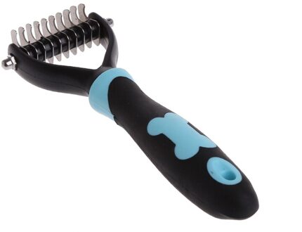 Hond Huisdier Borstel Dematting Grooming Deshedding Tool Trimmer Kam Rake 10/13/18 Bladen blauw S