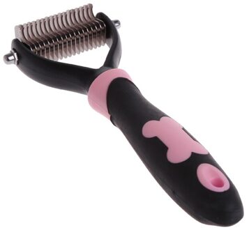 Hond Huisdier Borstel Dematting Grooming Deshedding Tool Trimmer Kam Rake 10/13/18 Bladen roze L