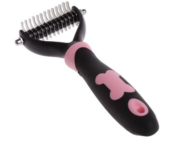 Hond Huisdier Borstel Dematting Grooming Deshedding Tool Trimmer Kam Rake 10/13/18 Bladen roze M
