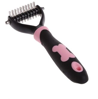 Hond Huisdier Borstel Dematting Grooming Deshedding Tool Trimmer Kam Rake 10/13/18 Bladen roze S