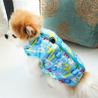 Hond Jas Waterdicht Winter Puppy Winter Vest Kleding Kleine Hond Vest Jacket Chihuahua Yorkie Mouwloze Rits Pet Shop Kleding licht blauw / L