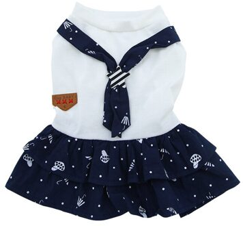 Hond Jurk Kleding Voor Kleine Hond Mode Katoen Hond Jurken Puppy Kleding Marine Mode Hond Paar Kleren Pet Jumpsuits wit / Xxl
