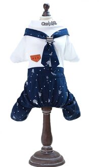 Hond Jurk Kleding Voor Kleine Hond Mode Katoen Hond Jurken Puppy Kleding Marine Mode Hond Paar Kleren Pet Jumpsuits zwart / Xl