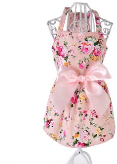 Hond Jurk Zomer Print Strik Rok Hond Kleding Voor Kleine Grote Pet Party Verjaardag Trouwjurk Puppy Kostuum Roze / S