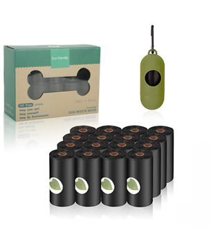 Hond Kak Zak Dispenser Grappige Vorm Houder Opbergdoos Afval Tas Deispenser Past Voor Huisdier Aangelijnd Kak Tassen Set 16 rolls zwart