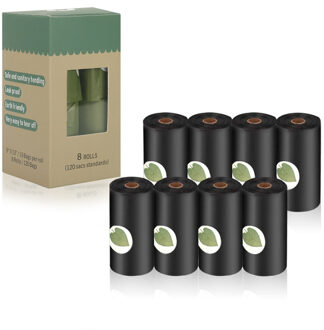 Hond Kak Zak Dispenser Grappige Vorm Houder Opbergdoos Afval Tas Deispenser Past Voor Huisdier Aangelijnd Kak Tassen Set 8 rolls zwart