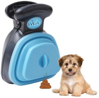 Hond Kak Zak Dispenser Reizen Opvouwbare Pooper Scooper Huisdier Wc Clip Schop Handige Hond Levert Scheppen Kak Artefact blauw / L
