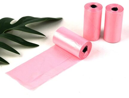 Hond Kak Zakken Dispenser Collector Scoop Houder Puppy Kat Zak Kleine Rollen Outdoor Schoon Outdoor Milieu Huisdieren Benodigdheden roze