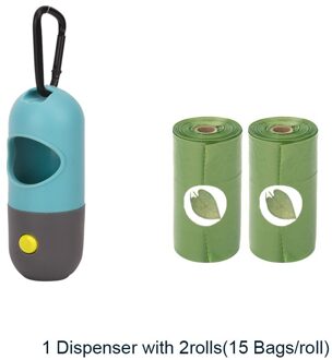 Hond Kak Zakken Milieuvriendelijke Huisdier Afvalzakken Dispenser Led Licht Voor Honden Leash Draagbare Afbreekbaar Kak Tassen Schoonmaakproducten groen reeks 1