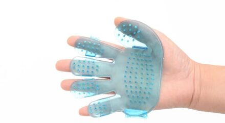 Hond Kam Borstel Voor Pet Grooming Massage Supply Cleaning Vijf Vingers Handschoenen Bad Borstel Kat Schoonheid Schoonmaakproducten blauw