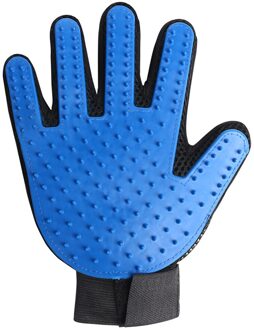 Hond Kam Handschoen Kat Grooming Borstel Massage Draagbare Bad Kam Cleaning Tool Verwijder Haar Tool Puppy Producten blauw / links