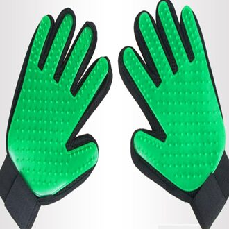 Hond Kam Handschoen Kat Grooming Borstel Massage Draagbare Bad Kam Cleaning Tool Verwijder Haar Tool Puppy Producten groen / links