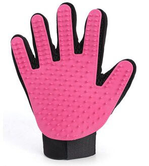 Hond Kam Handschoen Kat Grooming Borstel Massage Draagbare Bad Kam Cleaning Tool Verwijder Haar Tool Puppy Producten roze / links