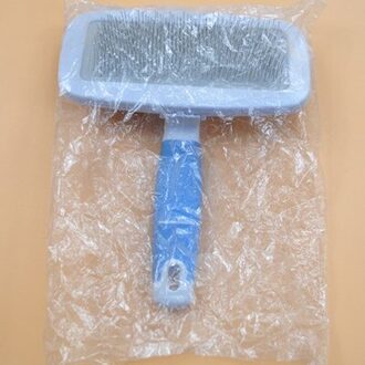 Hond Kam Kat Naald Verwijdering Puppy Kam Borstel Haar Remover Reiniging Massage Borstel Oliejas Pet Beauty Grooming Gereedschap blauw