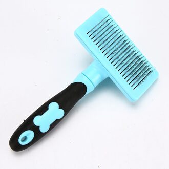 Hond Kammen Huisdieren Kat Grooming Kam Voor Honden Remover Hackle voor Katten Haar Kam Huisdier Schoonmaken Tool Deshedding Borstel Voor honden ZX0008 blauw