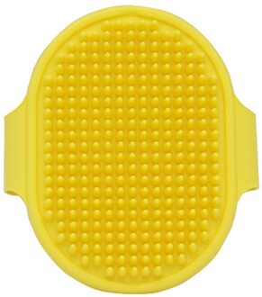 Hond Kat Bad Borstel Huisdier Kam Rubber Handschoen Haar Bont Grooming Masseren Massage Handschoen Pet Douche Hond Borstels geel