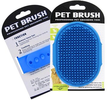 Hond Kat Bad Borstel Huisdier Kam Rubber Handschoenen Haar Bont Schoonheid Massage Massage Handschoenen Huisdier Hond Douche Brush Pet Cleaning levert blauw