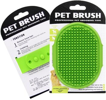 Hond Kat Bad Borstel Huisdier Kam Rubber Handschoenen Haar Bont Schoonheid Massage Massage Handschoenen Huisdier Hond Douche Brush Pet Cleaning levert groen