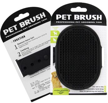 Hond Kat Bad Borstel Huisdier Kam Rubber Handschoenen Haar Bont Schoonheid Massage Massage Handschoenen Huisdier Hond Douche Brush Pet Cleaning levert zwart