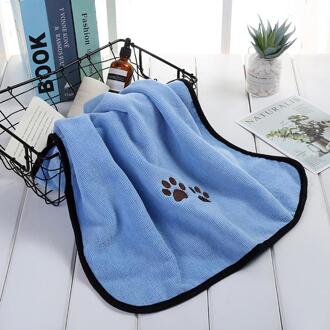 Hond Kat Badhanddoek Microfiber Absorberende Handdoek Zachte Comfortabele Dierbenodigdheden 50*90Cm Huisdier Badhanddoek blauw