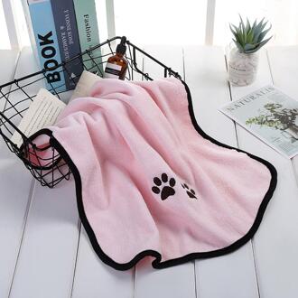 Hond Kat Badhanddoek Microfiber Absorberende Handdoek Zachte Comfortabele Dierbenodigdheden 50*90Cm Huisdier Badhanddoek roze