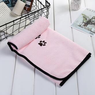 Hond Kat Badhanddoek Microfiber Absorberende Handdoek Zachte Comfortabele Dierbenodigdheden 50*90Cm Huisdier Badhanddoek roze