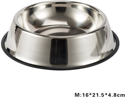 Hond Kat Bowls Rvs Antislip Duurzaam Anti-Val Honden Voerbak Voor Kleine Middelgrote Honden Kat placemat Feeder Huisdier M(22cm)
