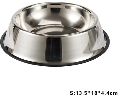 Hond Kat Bowls Rvs Antislip Duurzaam Anti-Val Honden Voerbak Voor Kleine Middelgrote Honden Kat placemat Feeder Huisdier S(18cm)